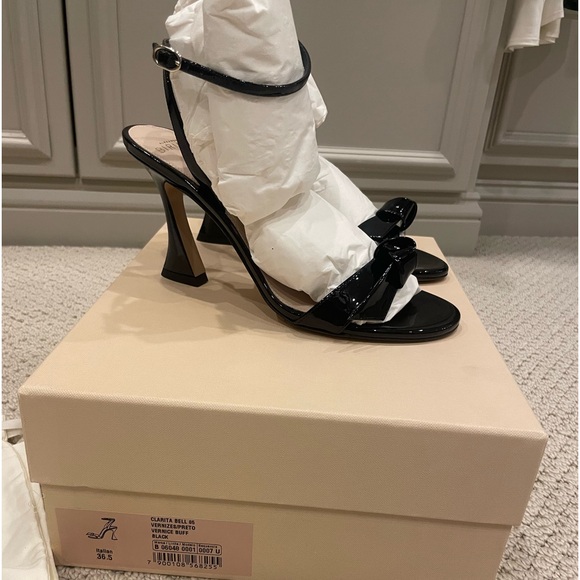 New w/box Alexander Birman Clarita Bell-Heel Patent Leather Sandals - Picture 2 of 5